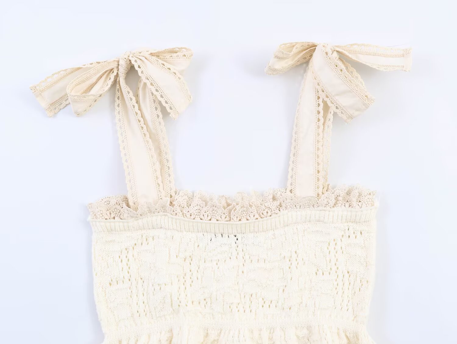 Women's bow decoration knitted top