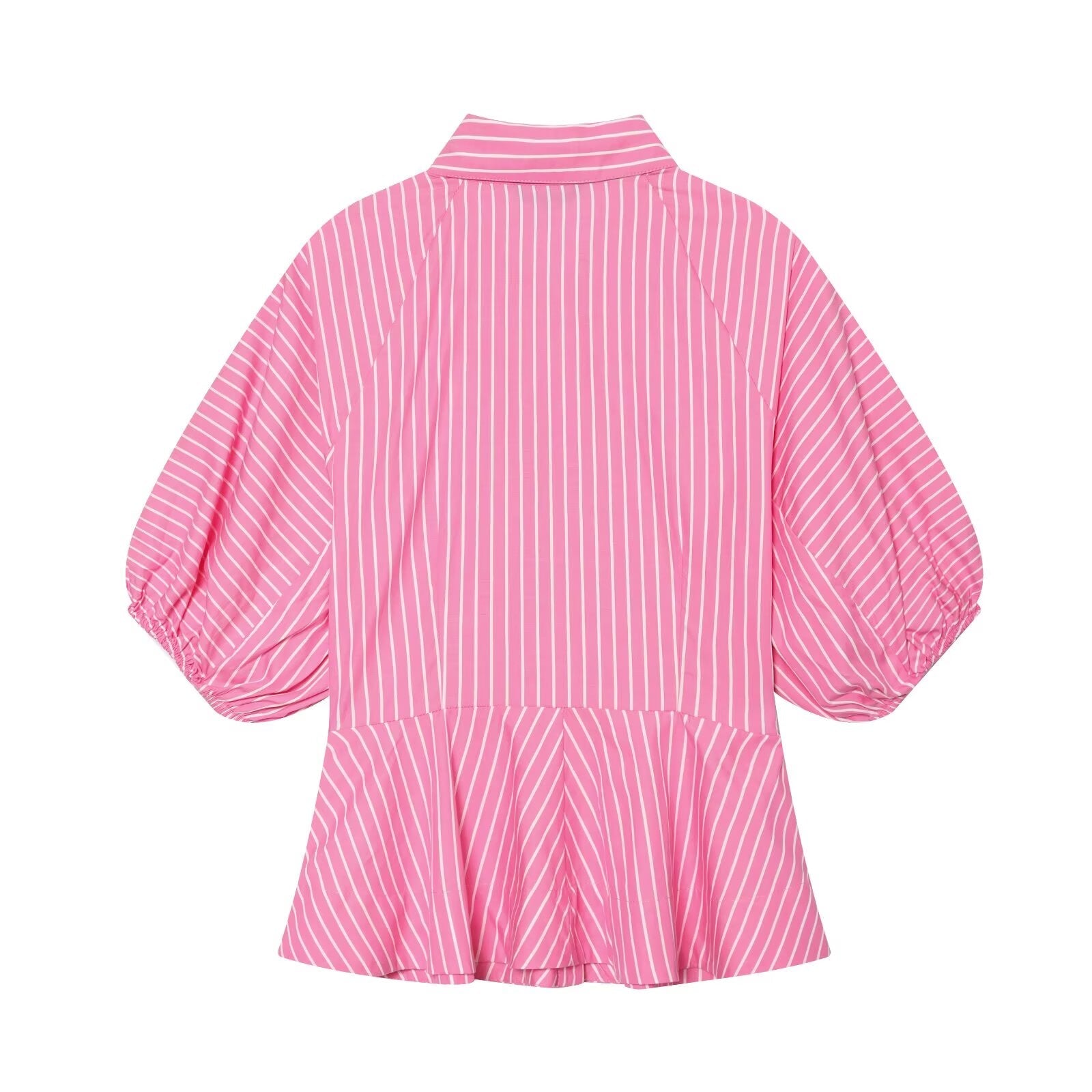 Women's casual striped poplin shirt