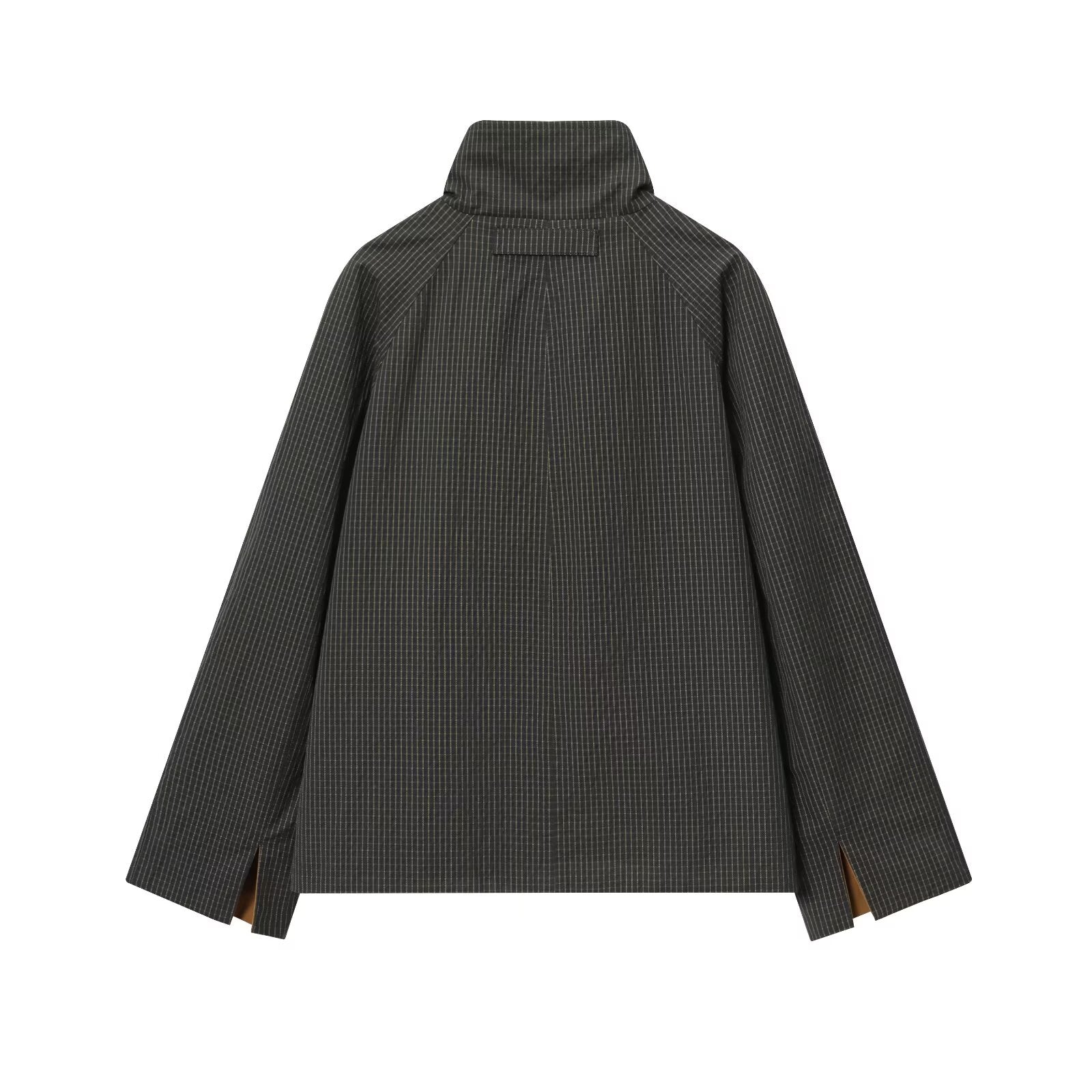 Women's short double-sided wear plaid windbreaker Coat