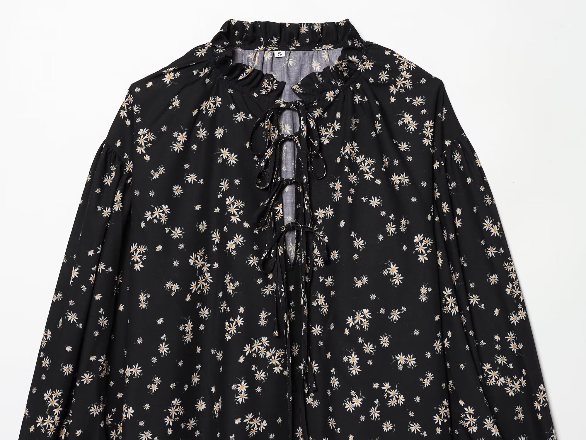 2026 Women's printed V-neck lace up shirt