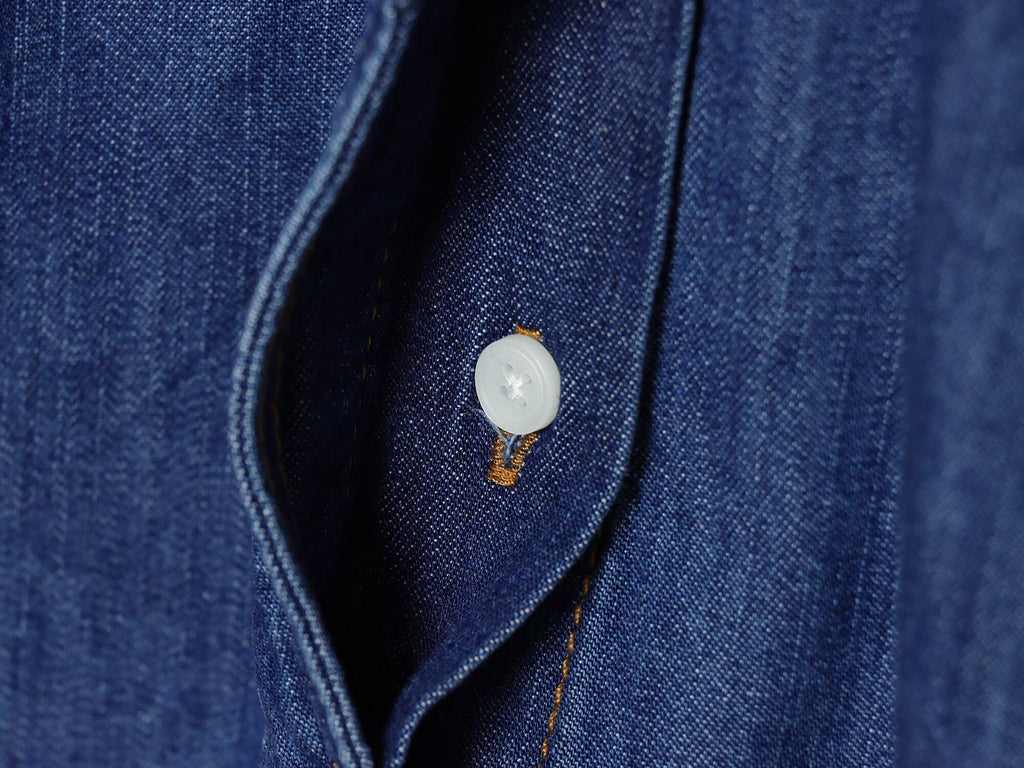 Women's pleated decorative casual denim shirt