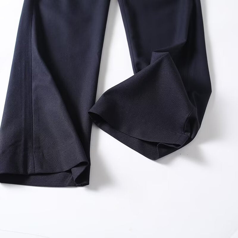 Women's slim versatile linen blend straight pants