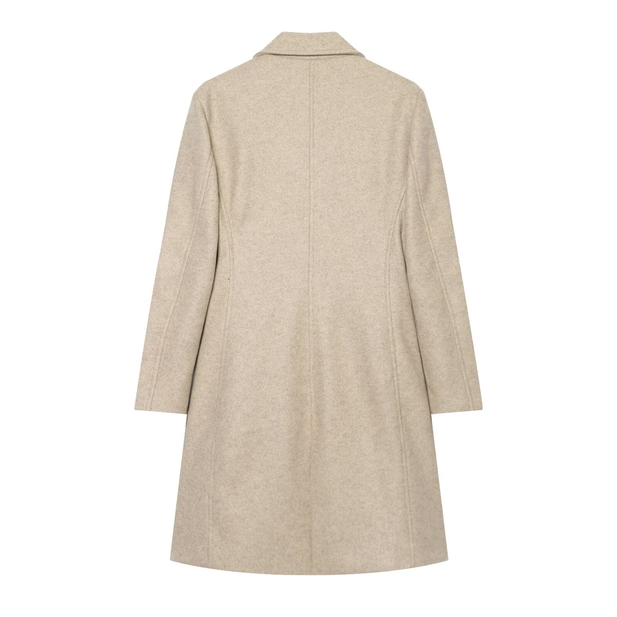 Women's with shoulder pads long style soft textured coat