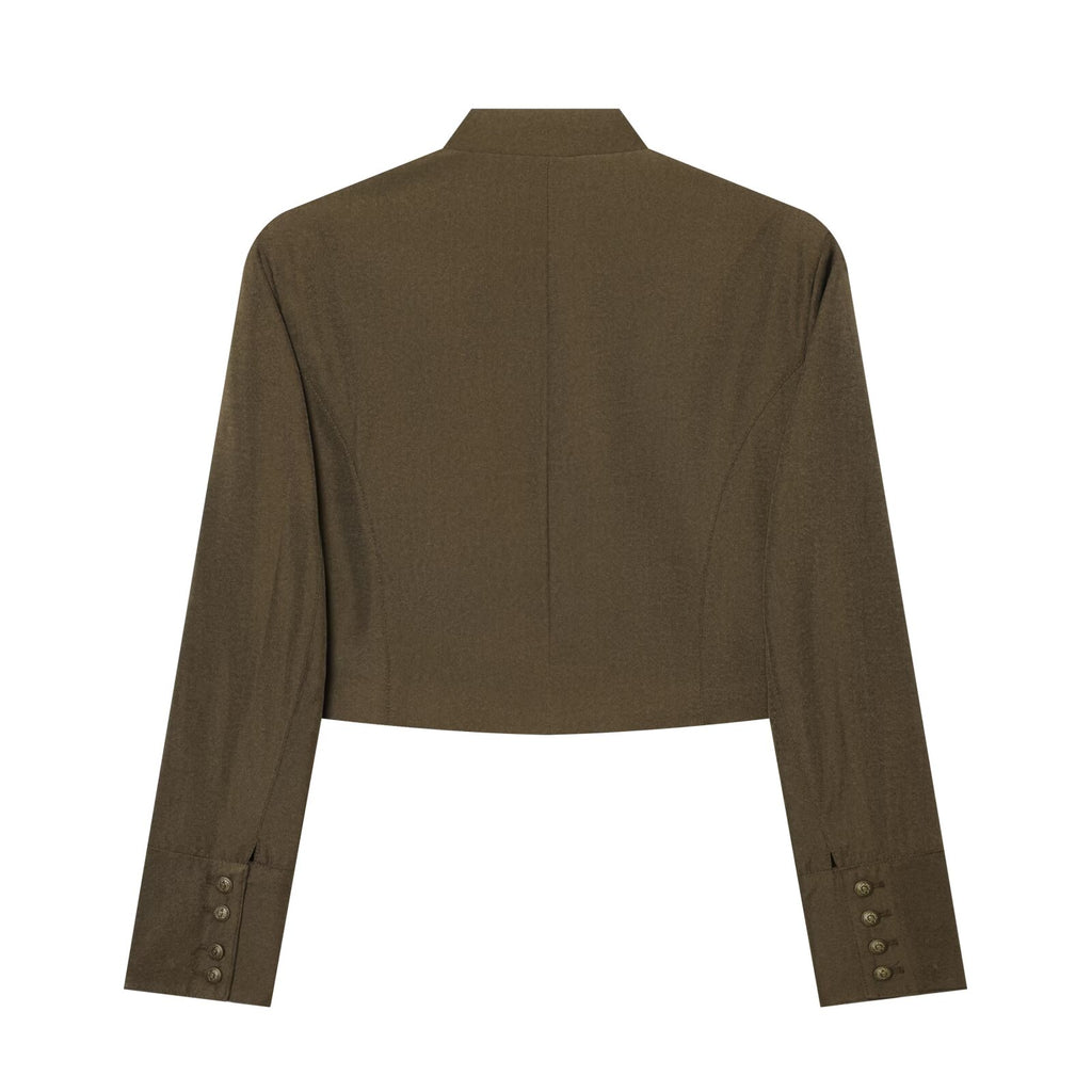 suit Women's 2 pieces with shoulder pads short Blazer Coat +pants