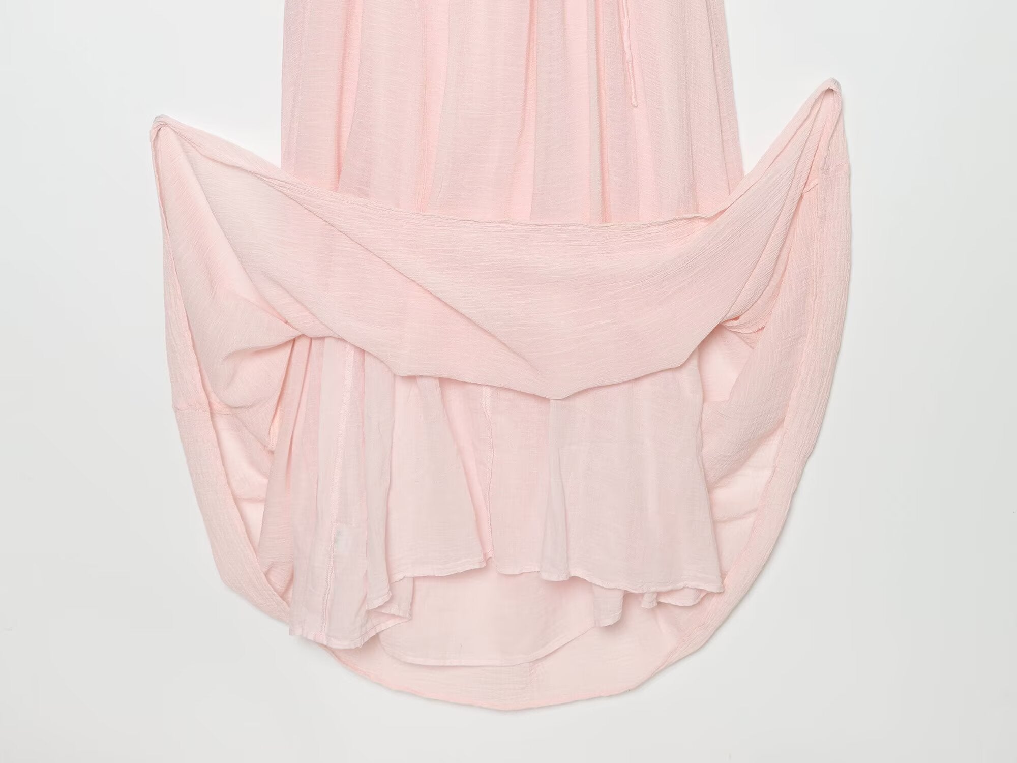 Women's fluffy gauze suspender MIDI dress