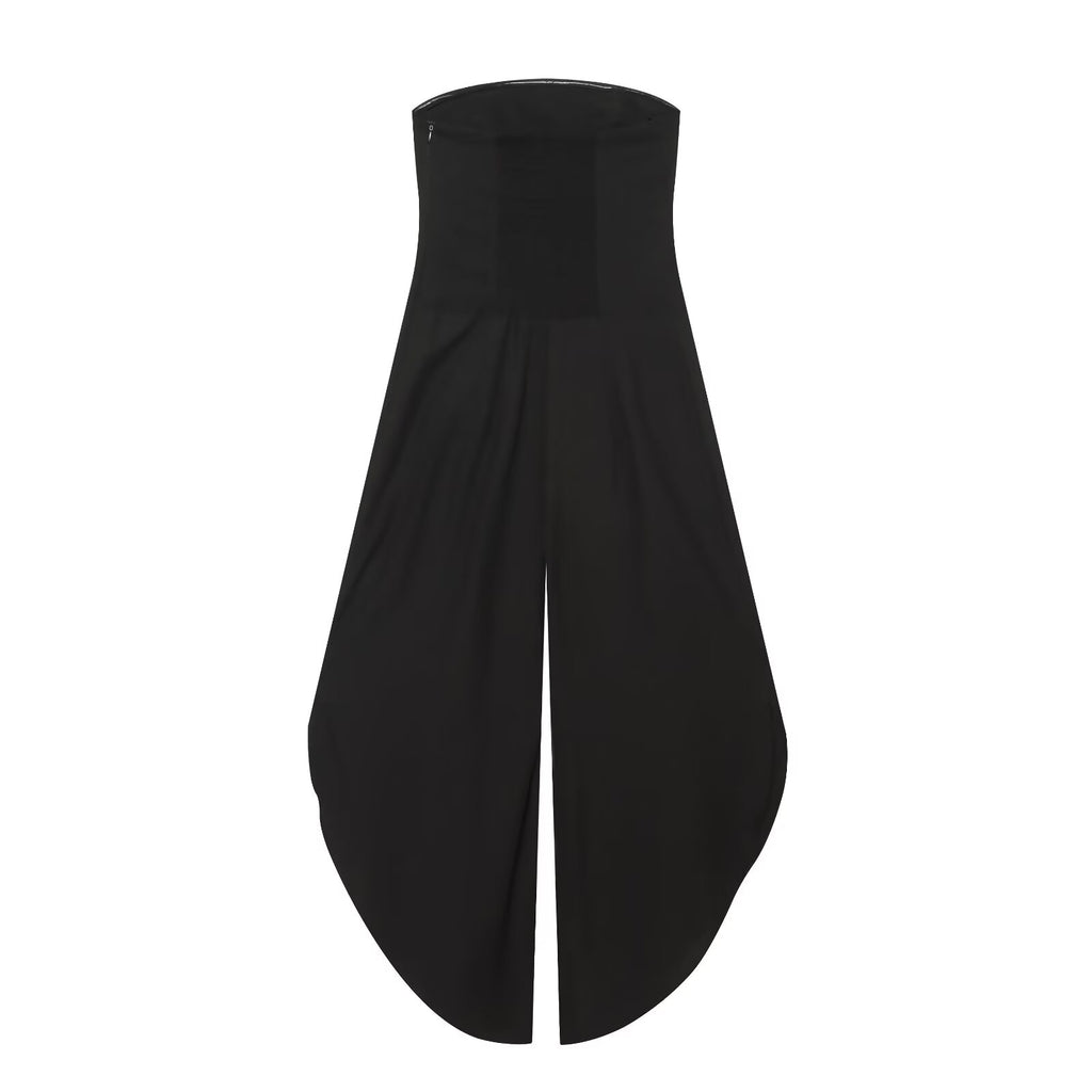 Women's strapless loose MIDI jumpsuit