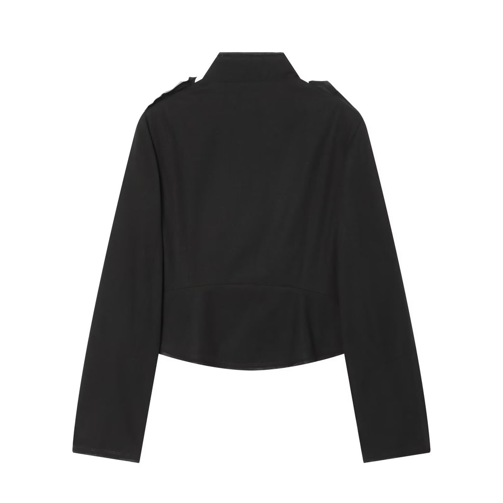 Women's rope knot decorative stand collar jacket