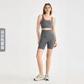 LU Women's new fitness sports bra high waist hip shorts two-piece suit