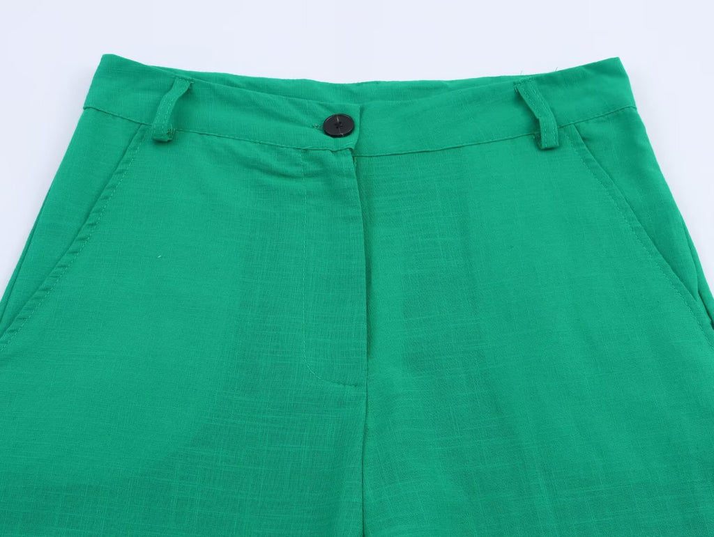 Women's casual embroidered wide leg pants