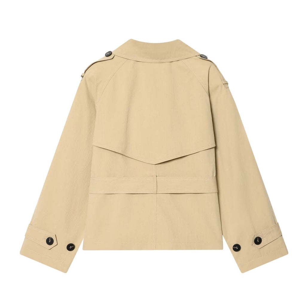 Women's with belt short windbreaker Coat