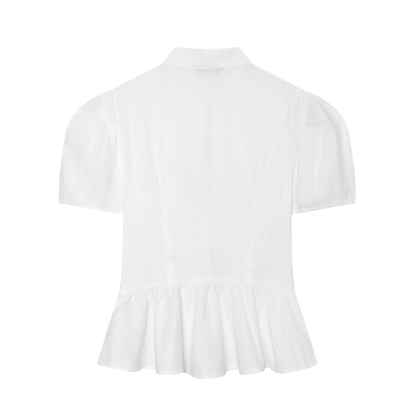 Women's short sleeved A-line-shaped striped shirt