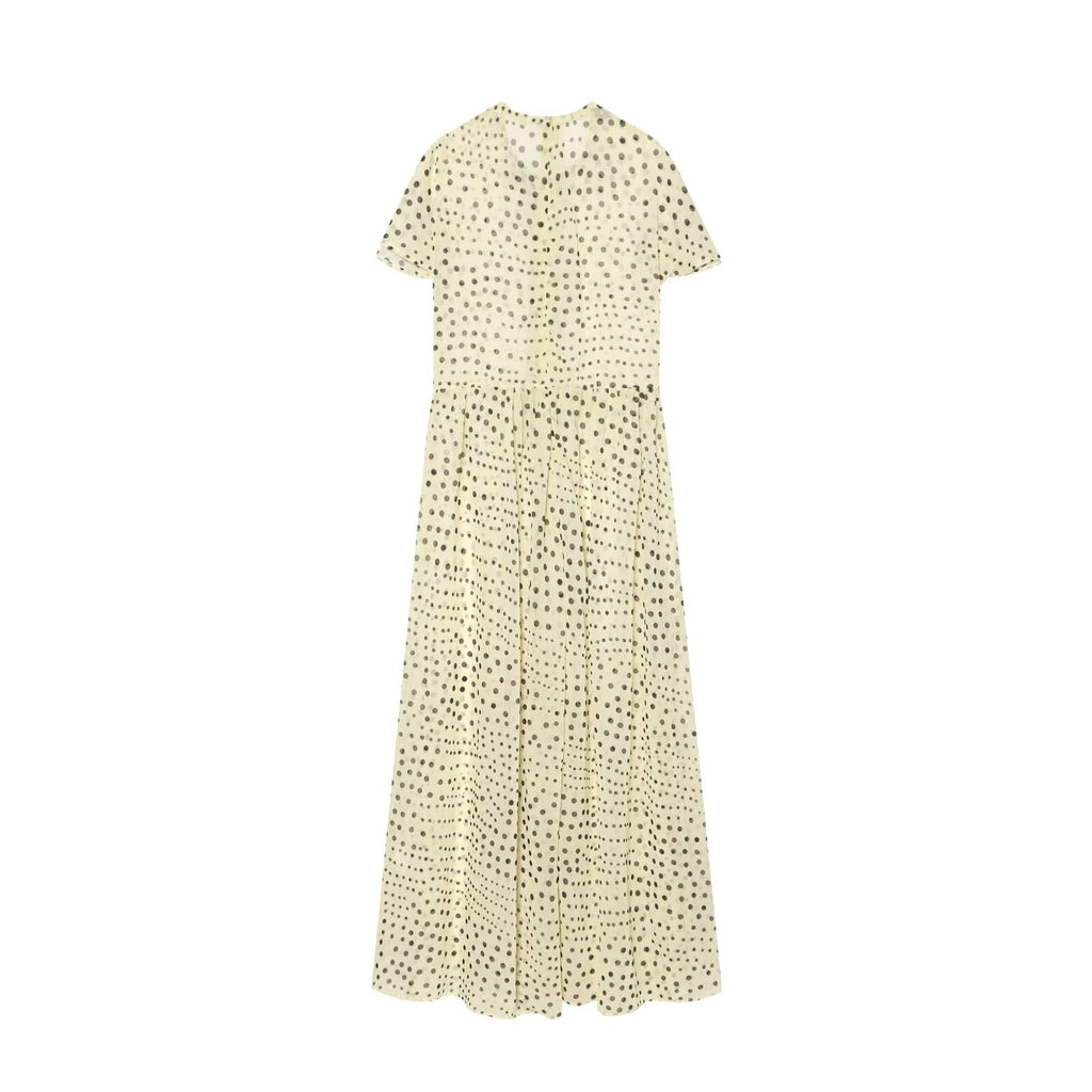 Women's short sleeved polka dot dress