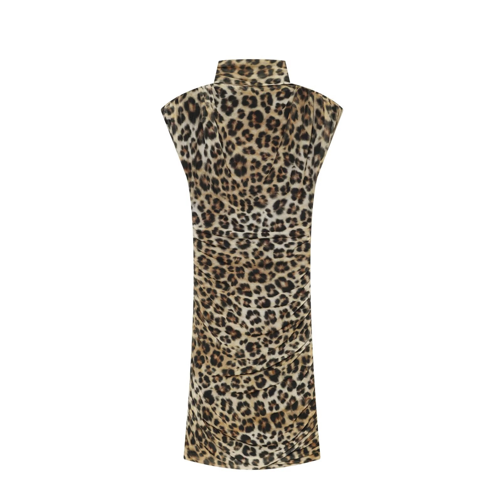 Women's scarves decorated animal print pleats dress