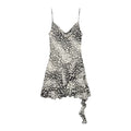 Women's asymmetric printed suspender dress