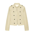 Women's striped double-breasted jacket coat