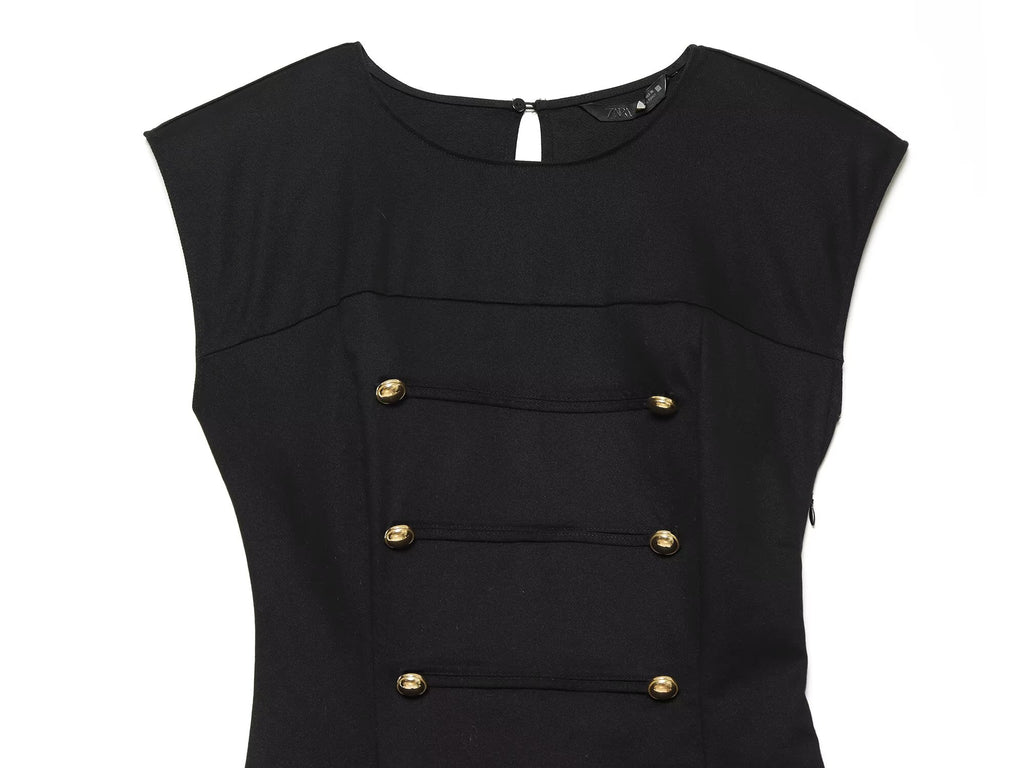 Women's rope knot buckle decoration mini dress