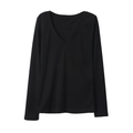 Women's slim V-neck long sleeved T-shirt