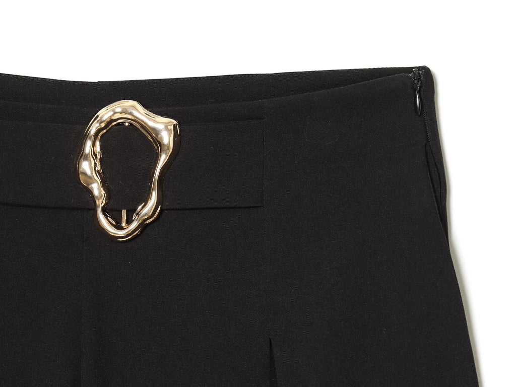 Women's buckle decoration casual bucket pants