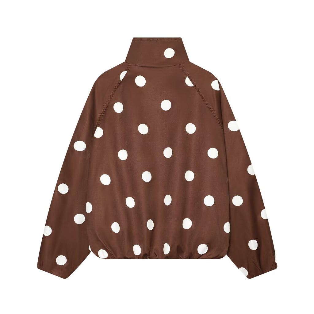 Women's standing collar polka dot pilot jacket Coat
