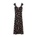 Women's lace decorated V-neck printed dress