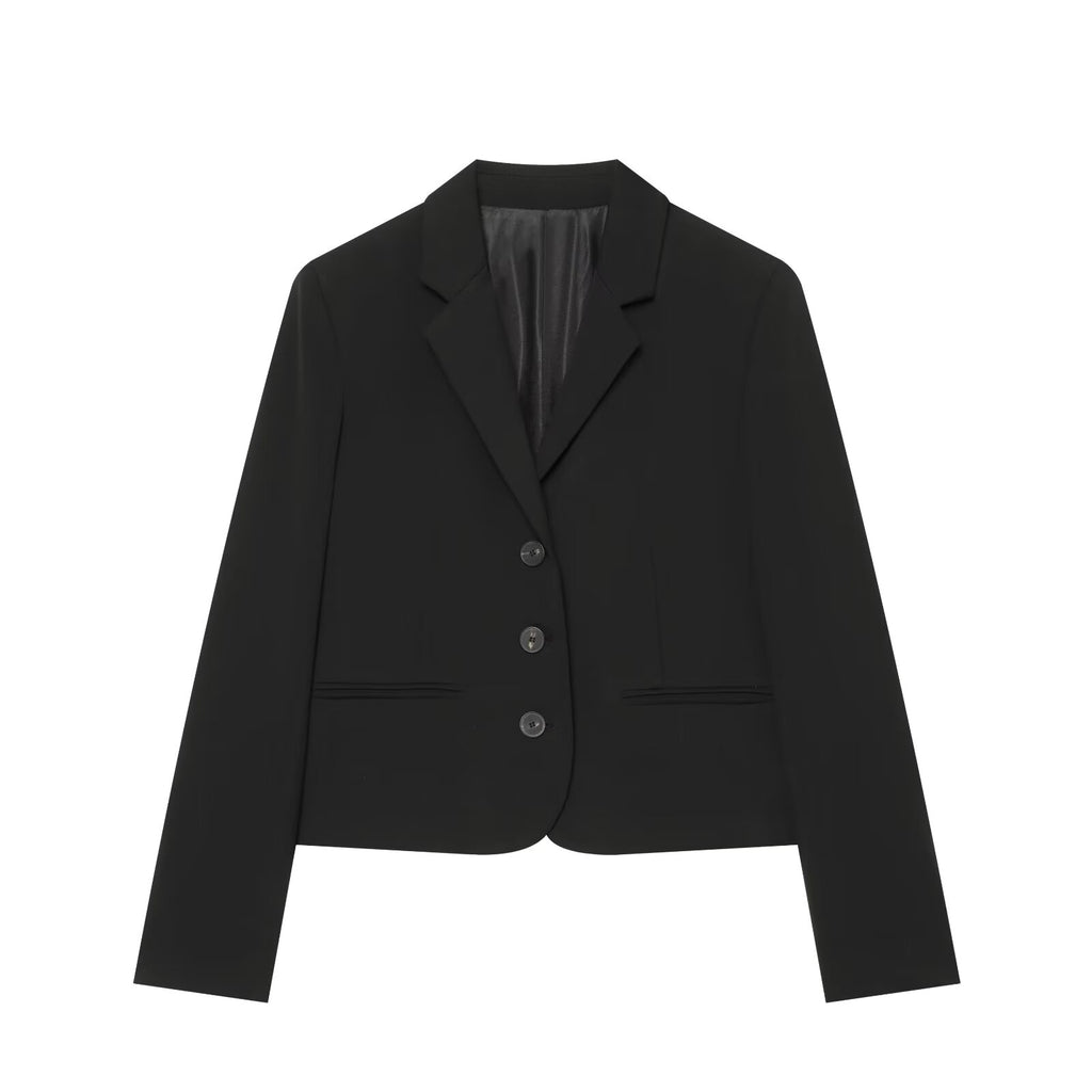 suit Women's 2 pieces short single breasted Blazer Coat+split flared pants