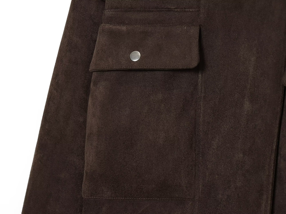 Women's Anti suede effect casual pilot jacket Coat