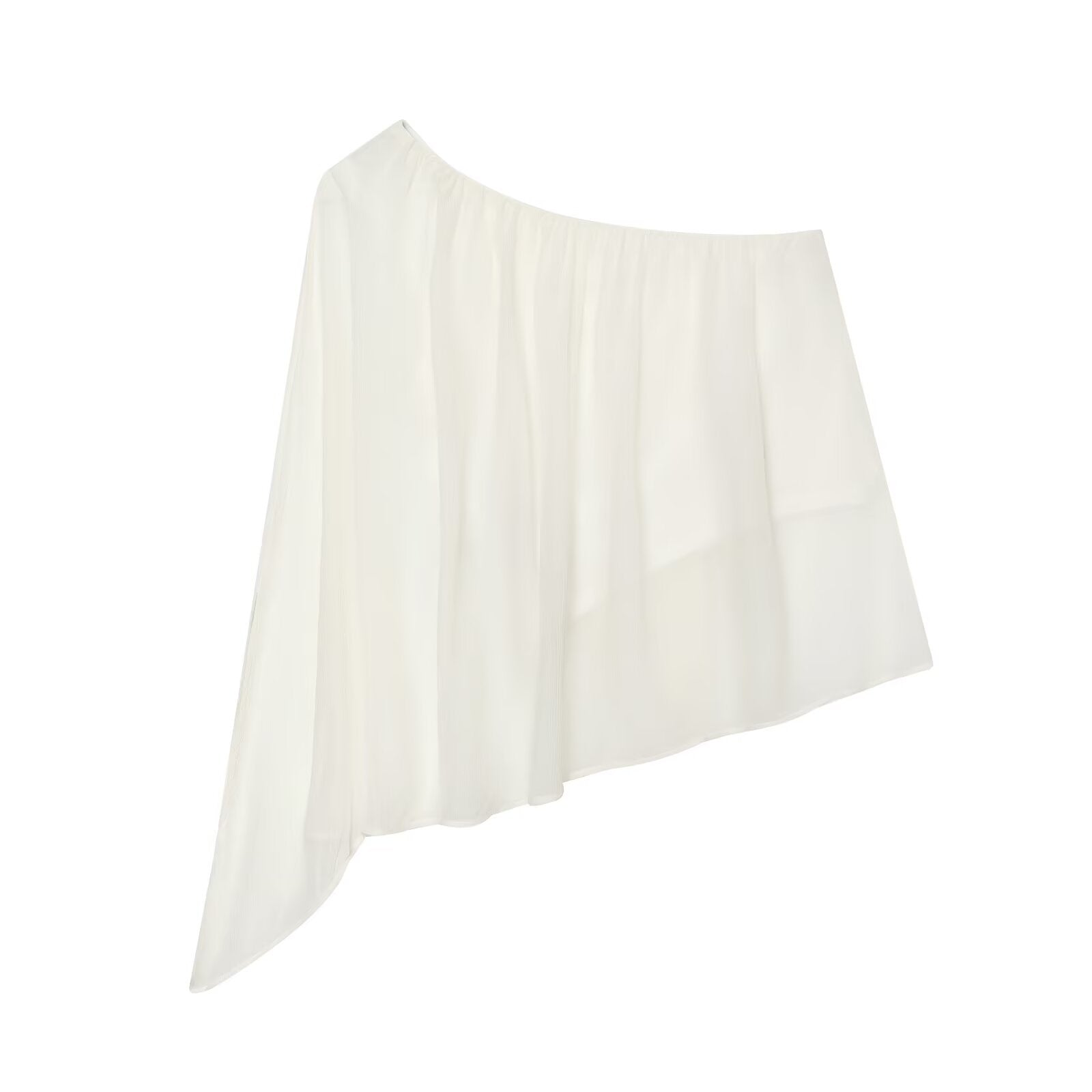 Women's loose sloping shoulder irregular top