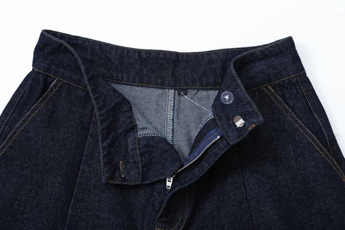 Women's stitched Balloon shaped loose jeans