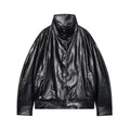 Women's loose faux leather pilot jacket Coat