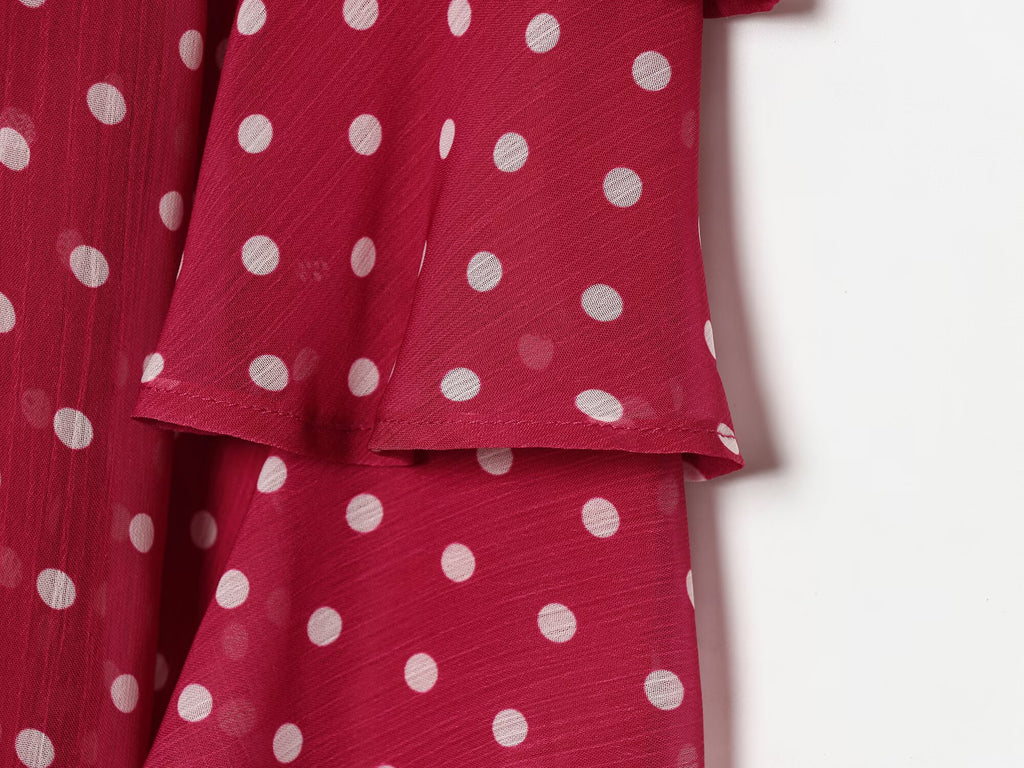 Women's polka dot hanging neck top
