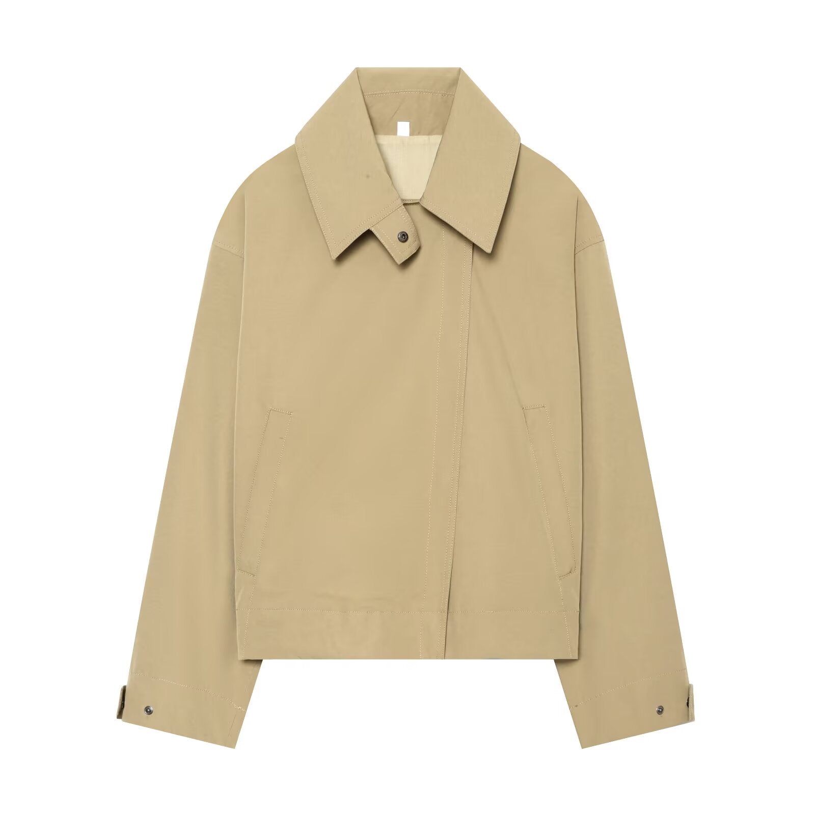 Women's casual lapel windbreaker jacket