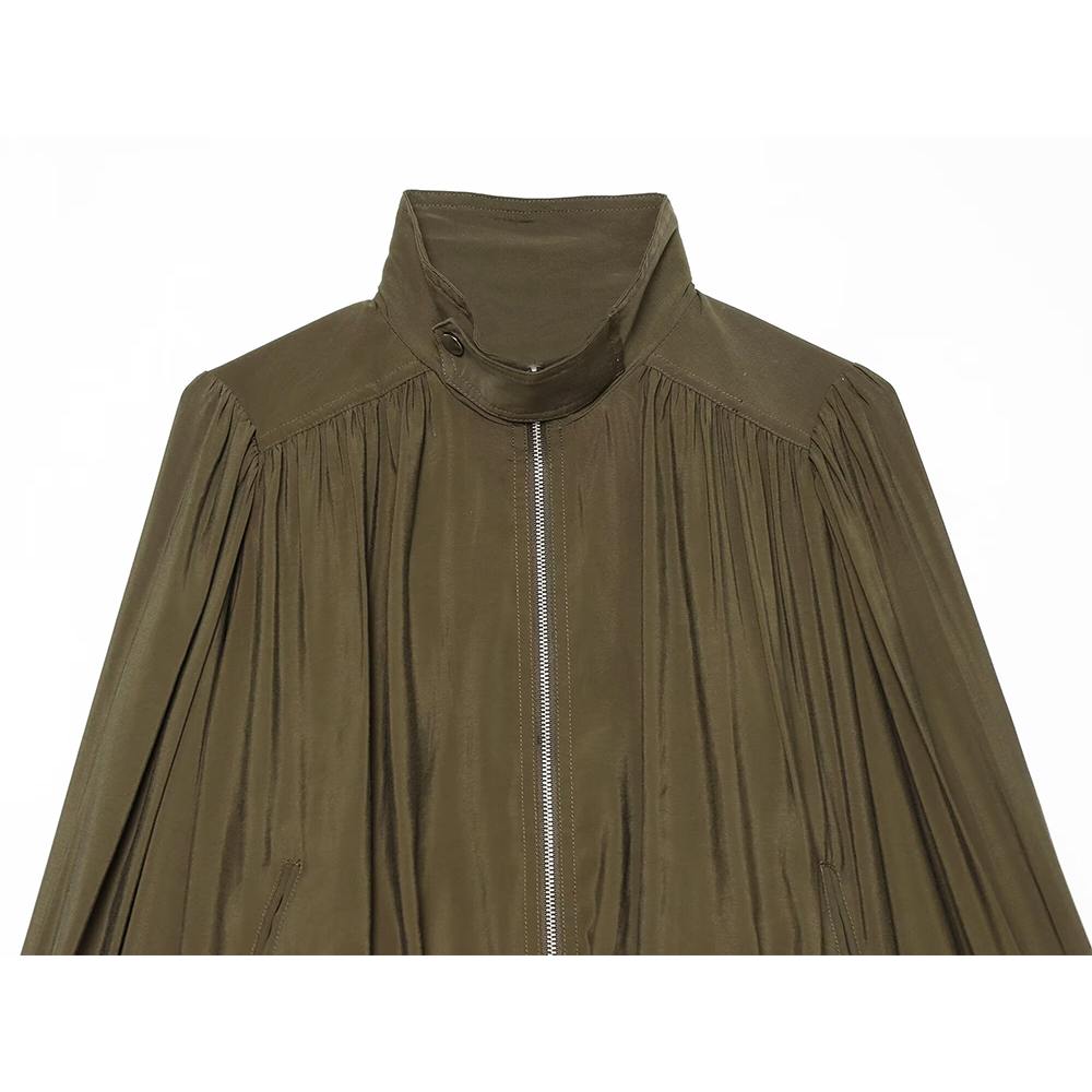 suit Women's 2 pieces bubble hem short pleated Coat+overalls