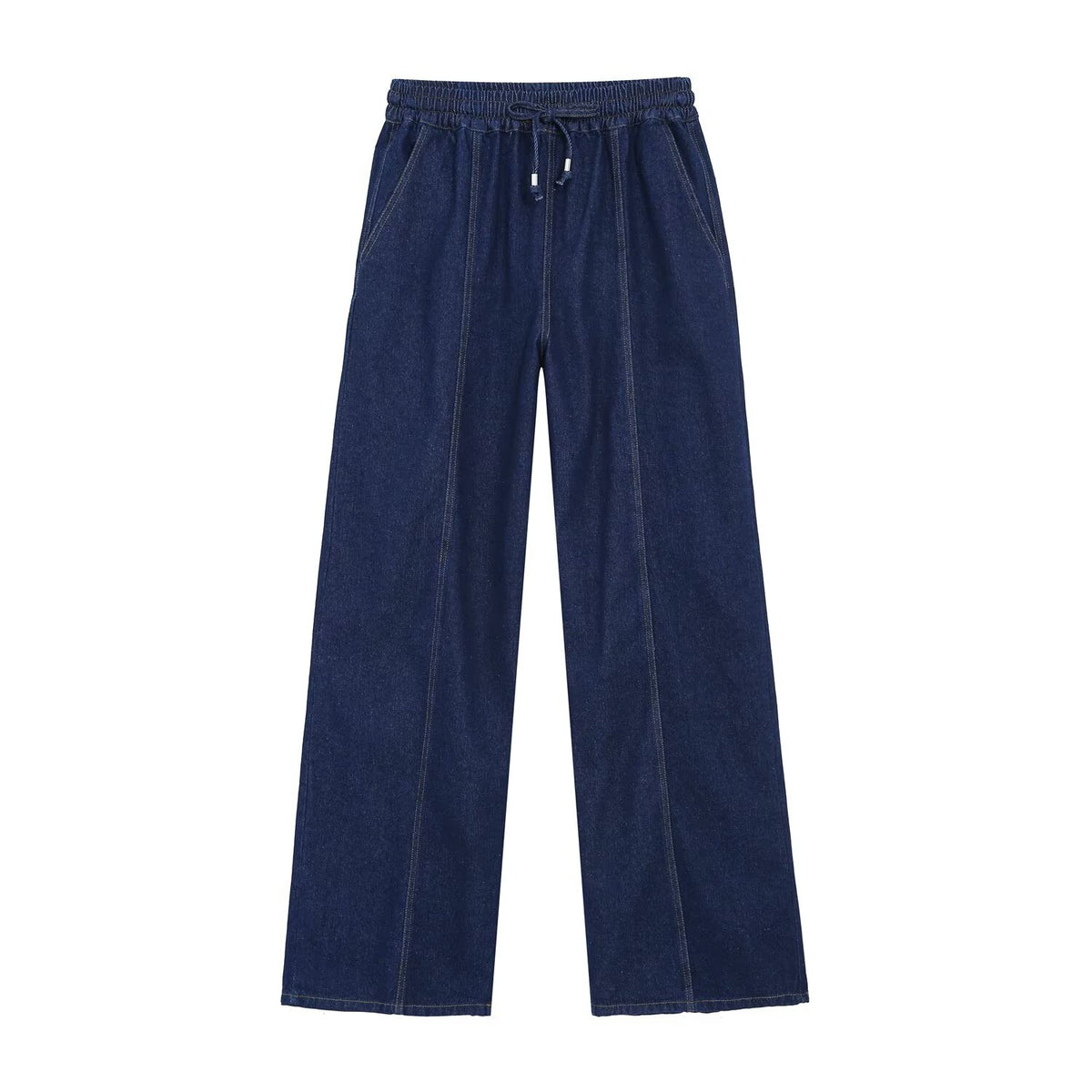 suit Women's 2 pieces short zipper denim jacket+wide leg jeans