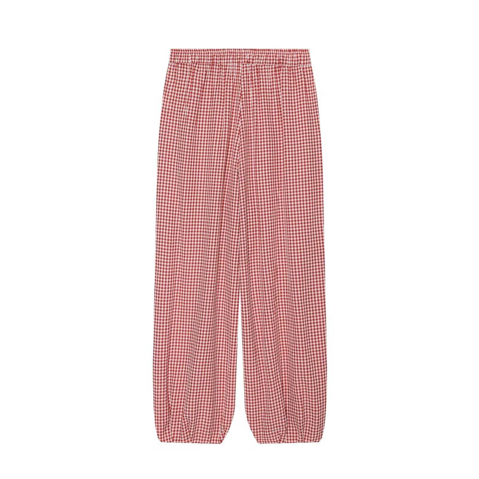 Women's casual plaid lantern pants