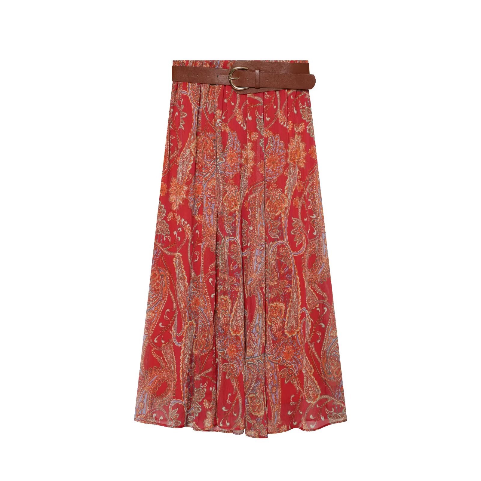 suit Women's 2 pieces printed hanging collar top+Skirts