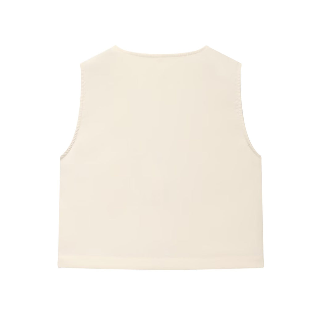 suit Women's 2 pieces sleeveless V-neck top+Skirts