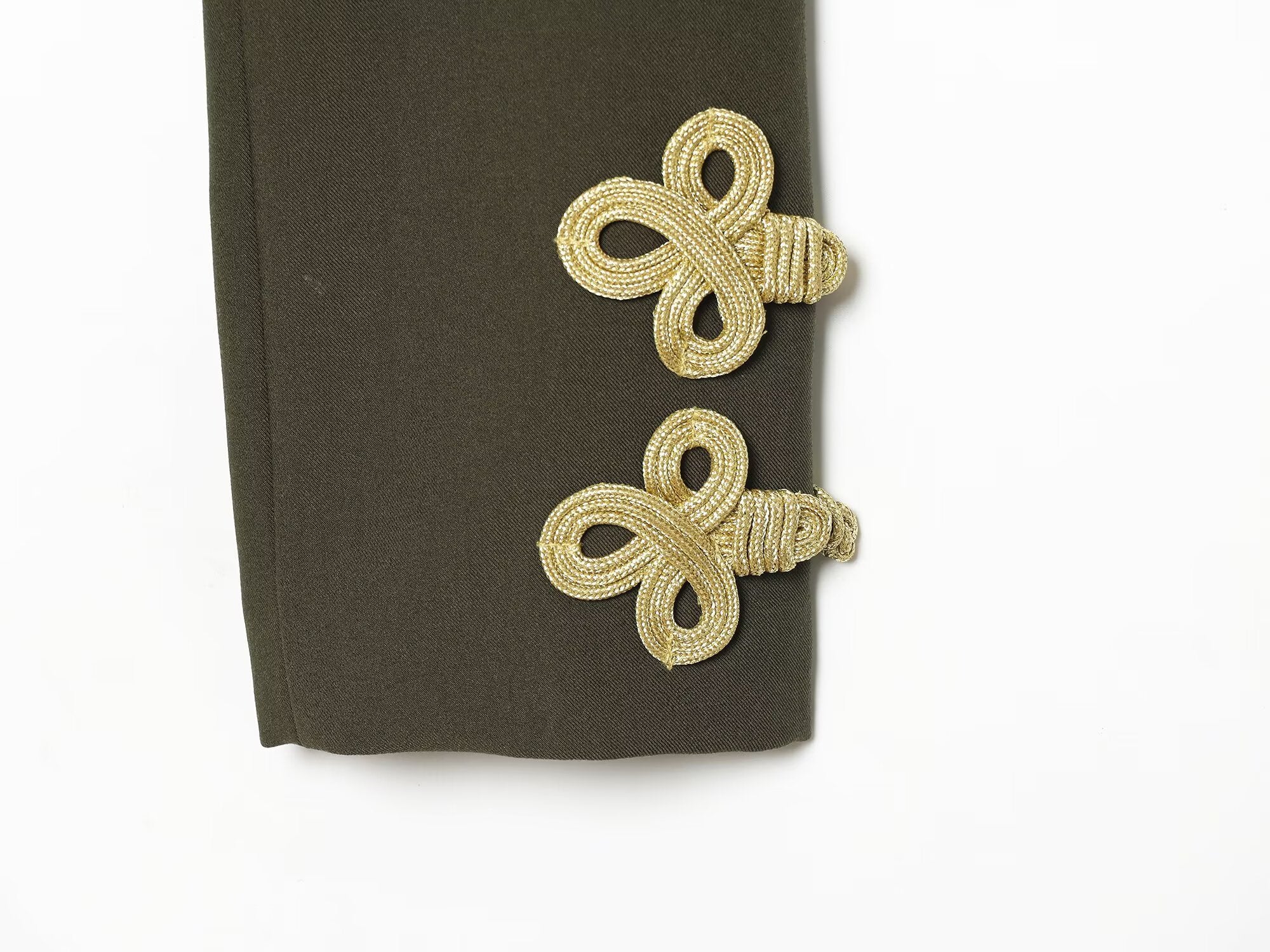 Women's slim O Neck rope knot buckle Blazer Coat
