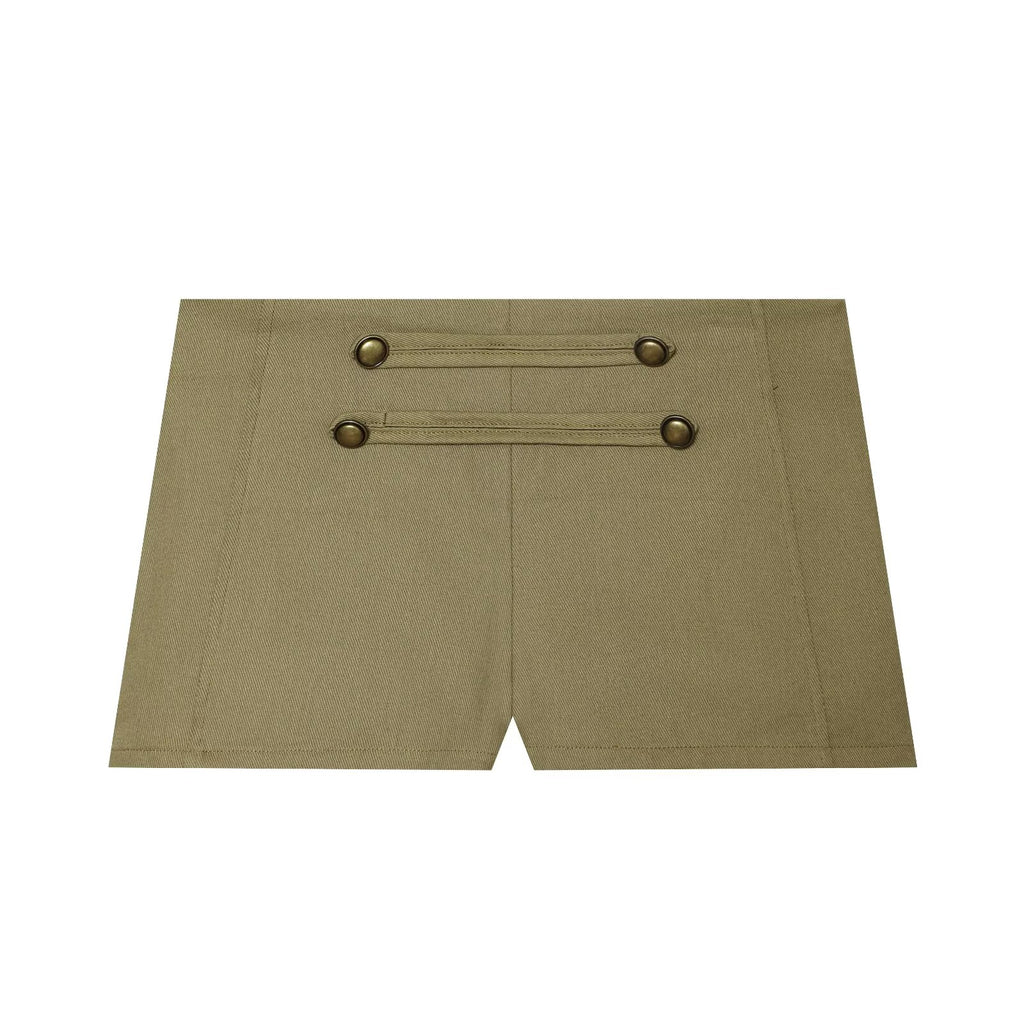 suit Women's 2 pieces button decoration short cotton vest+shorts