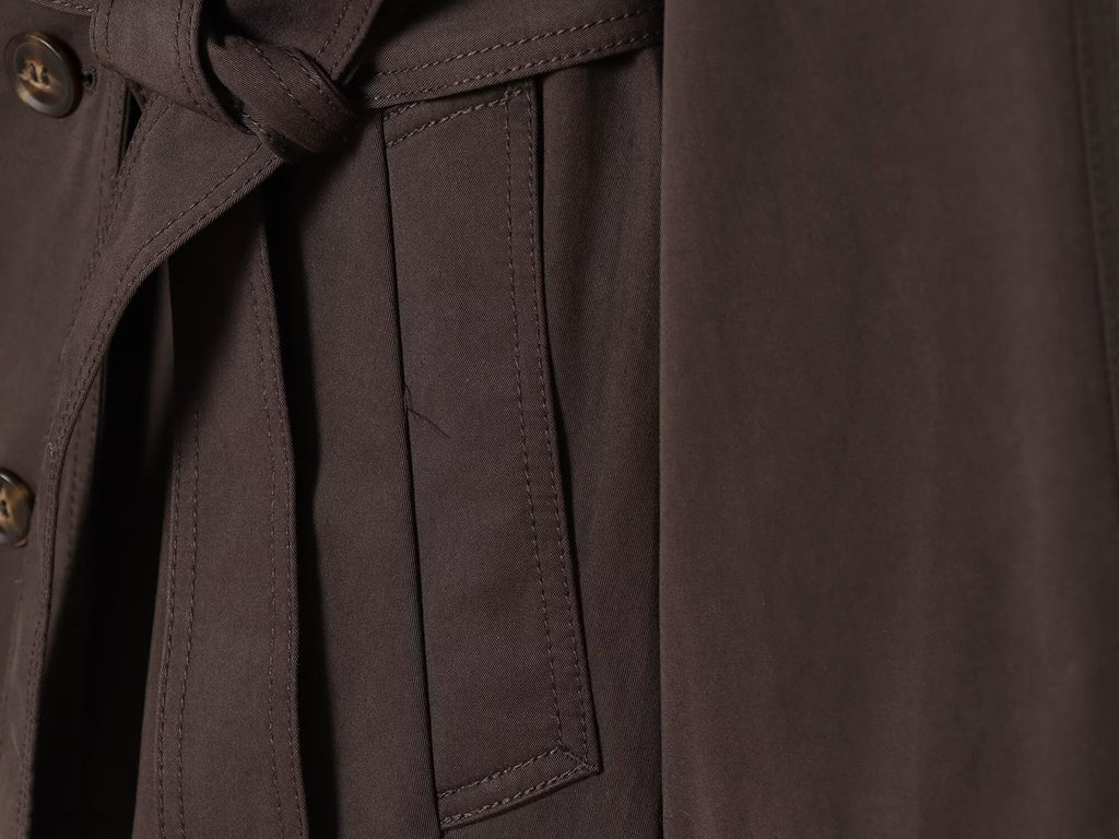 Women's with Belt casual stand collar twill coat