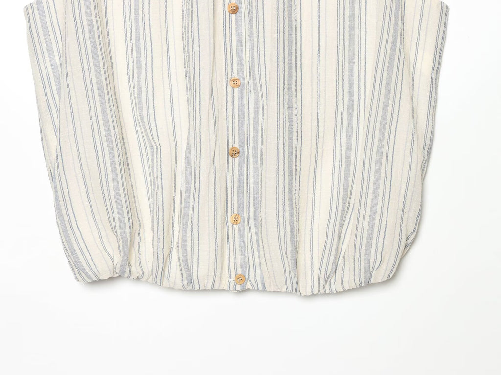 suit Women's 2 pieces sleeveless O Neck striped shirt+Skirts
