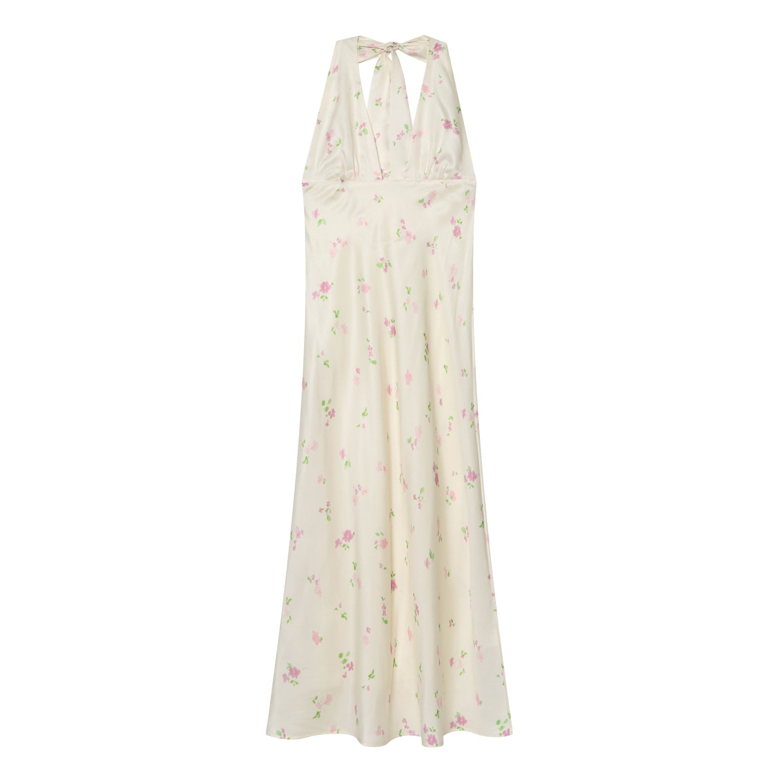 Women's satin textured printed MIDI dress
