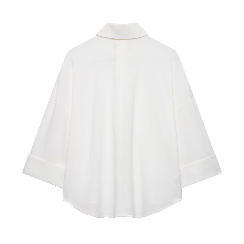 Women's casual lapel button up shirt