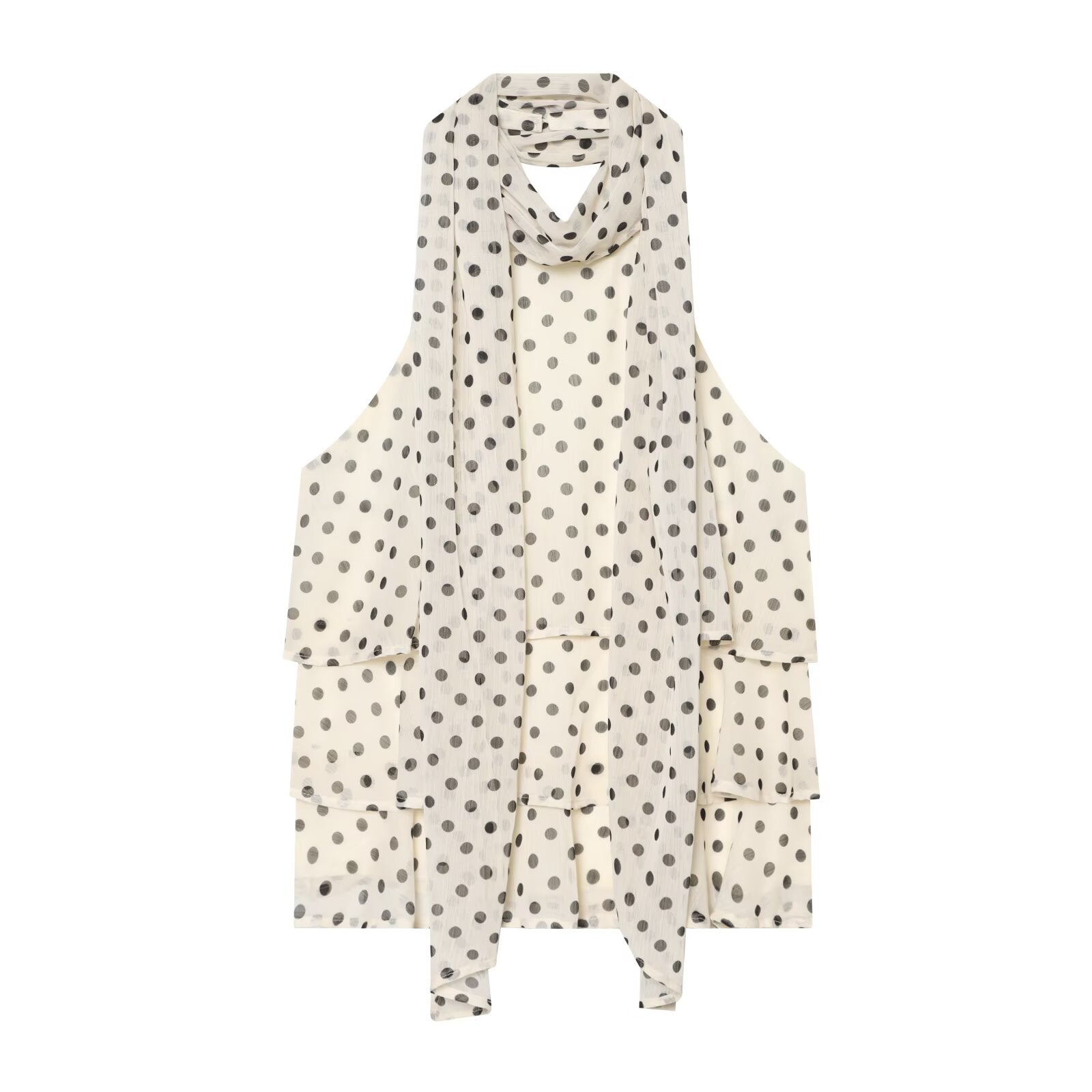 Women's polka dot hanging neck top