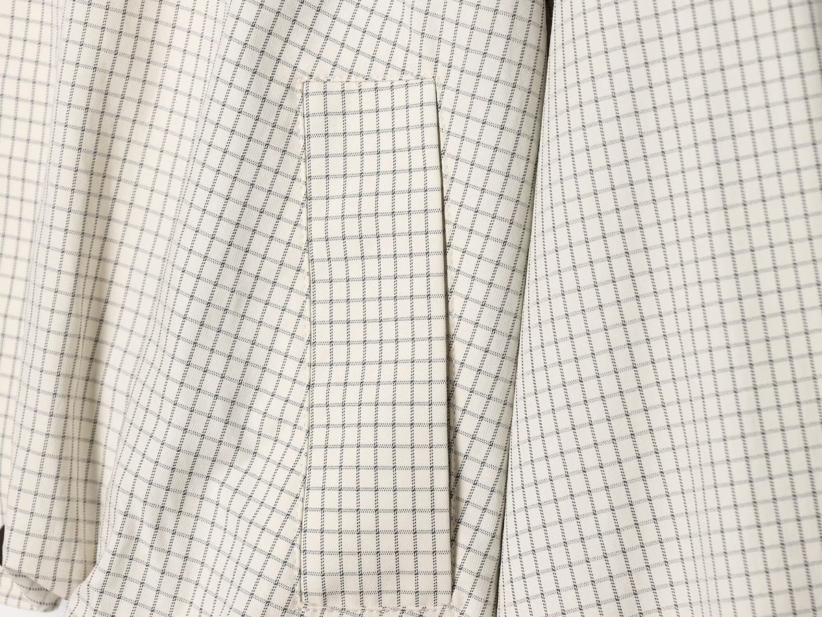 Women's casual plaid contrasting lapel Coat