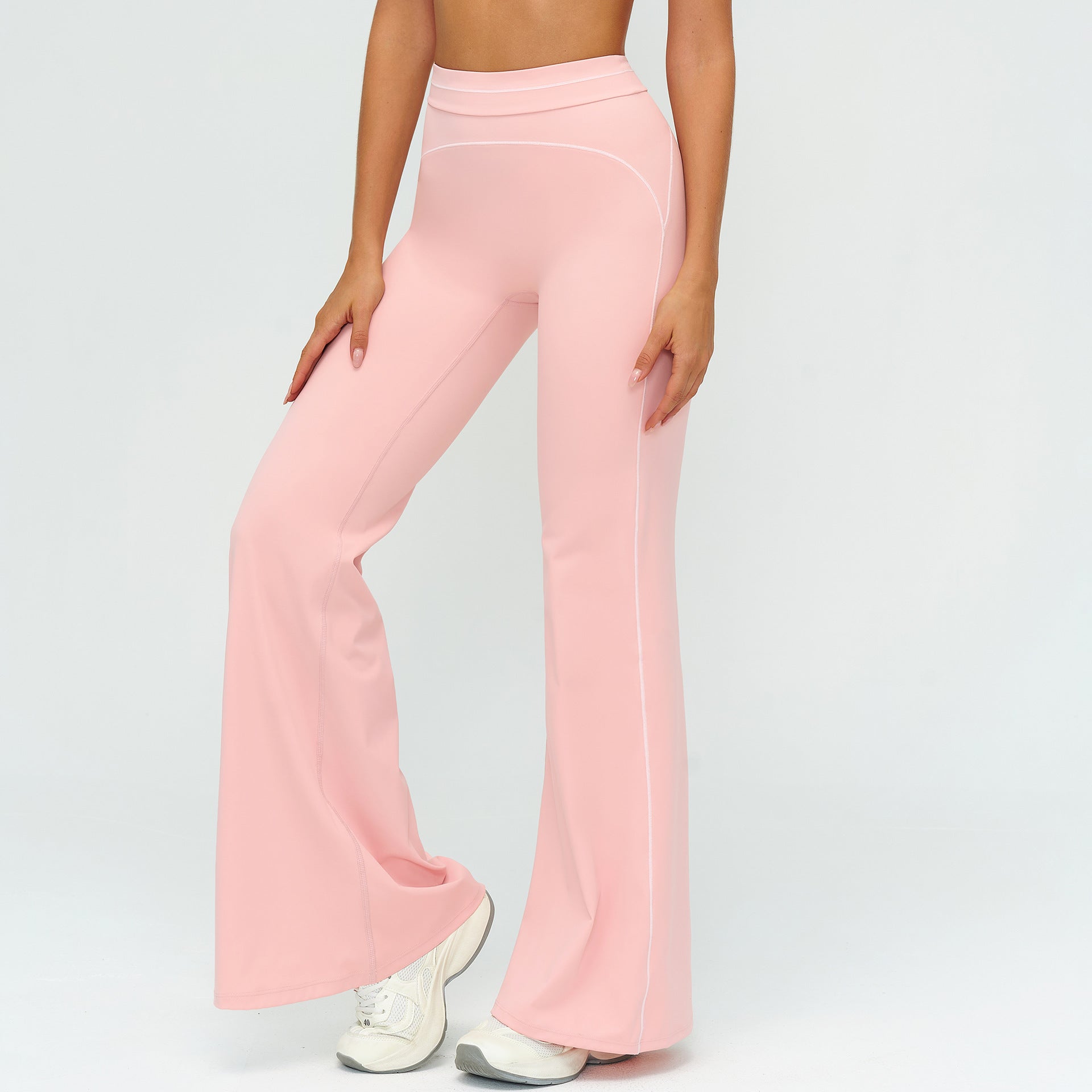 Women's new sanding wide-leg pants high waist contrast yoga pants