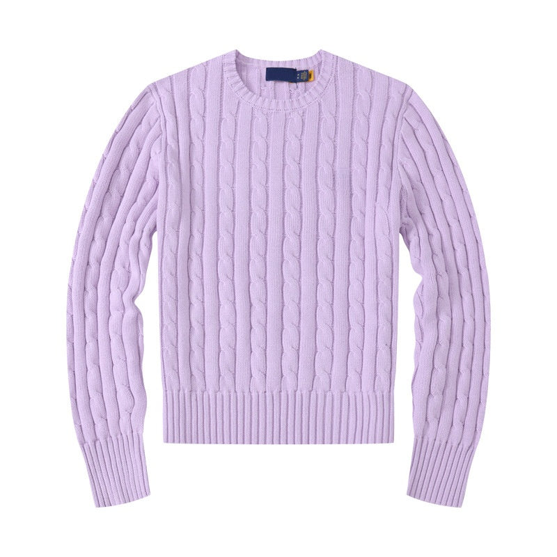 Women's new casual versatile embroidered pullover slim sweater