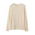 Women's new fashion solid base O Neck long sleeved knitted top
