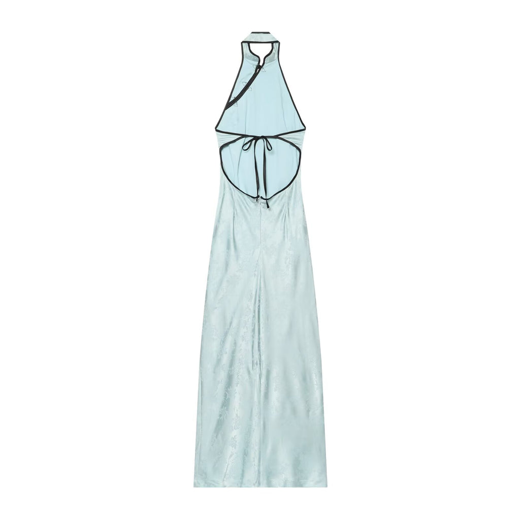 Women's rope knot buckle jacquard dress