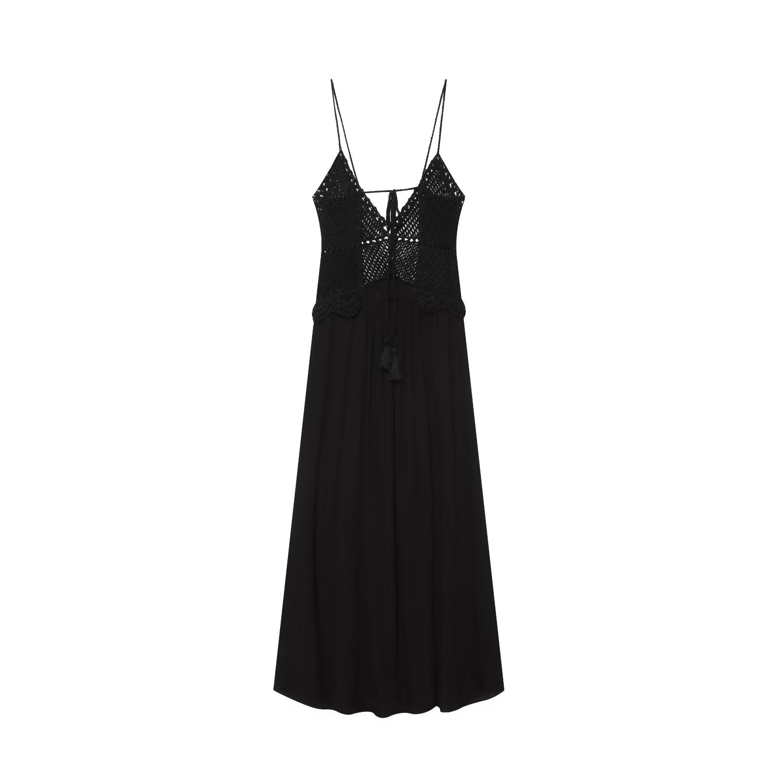Women's crochet spliced knitted dress