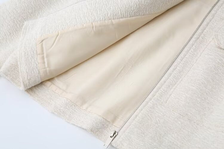 Women's lapel pocket decoration short jacket Coat